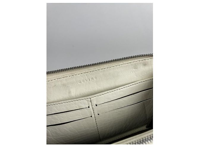 Céline Cartera de cuero blanco Celine Triomphe - vista 4