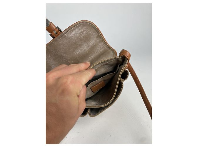 Courreges Borsa a mano in cotone marrone Courrèges - vista 4