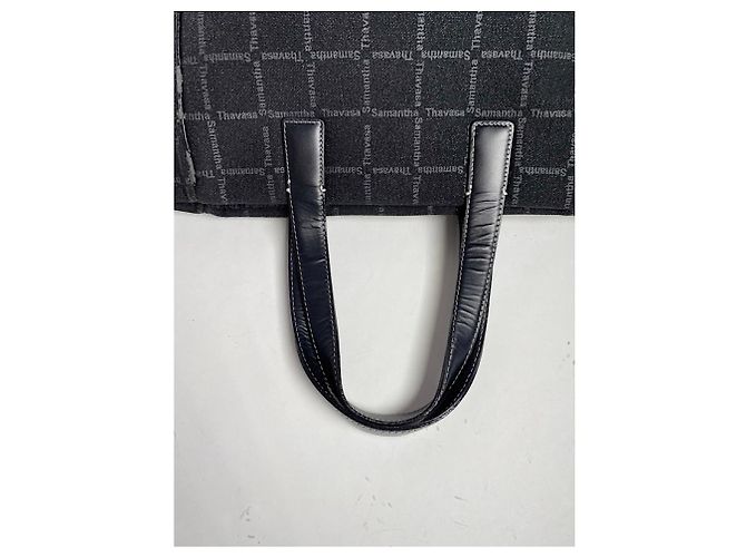 Autre Marque Borsa a mano in cotone nero Samantha Thavasa - vista 2