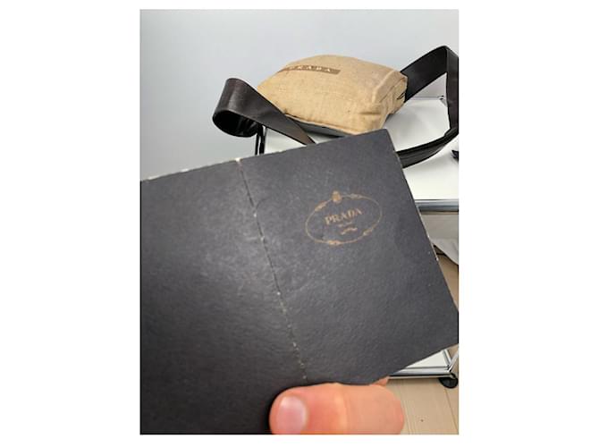 Jacquard Borsa a mano in cotone beige di Prada - vista 2