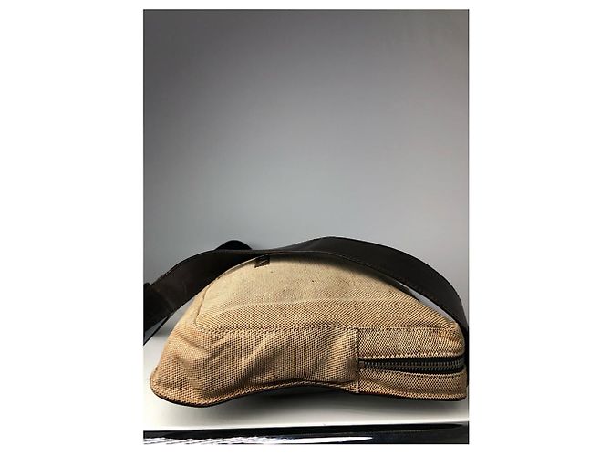Jacquard Borsa a mano in cotone beige di Prada - vista 4