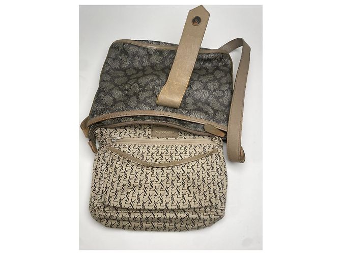 Bolsa de couro cinza Yves Saint Laurent - vista 2