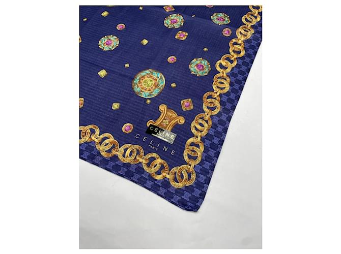 Céline Celine Navy Seidenhandkerchief Marineblau - Ansicht 2
