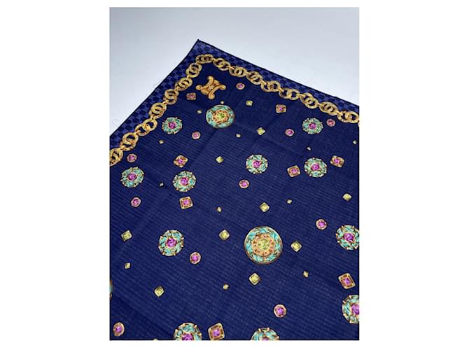 Céline Celine Navy Seidenhandkerchief Marineblau - Ansicht 3