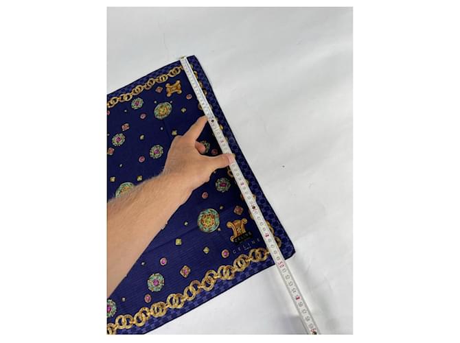 Céline Celine Navy Seidenhandkerchief Marineblau - Ansicht 4