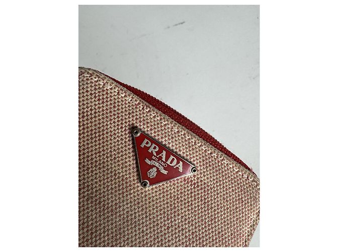 Borsa in pelle rossa Prada Tessuto Rosso - vista 5