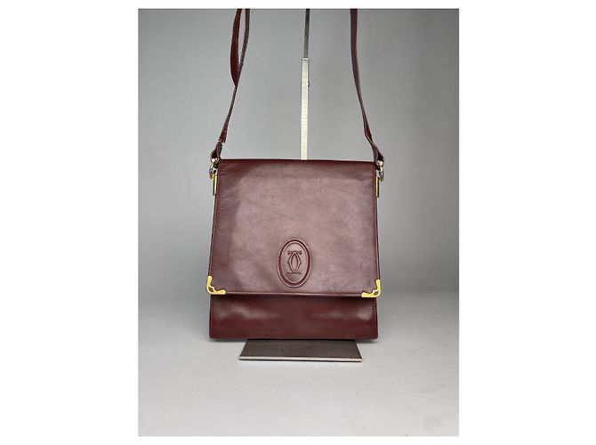 Borsa in pelle bordeaux Cartier Trinity Bordò - vista 2