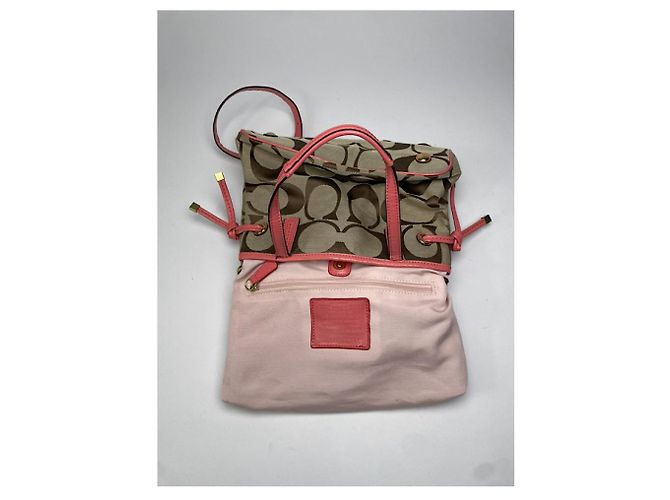 Borsa a mano in pelle marrone Sufflette Signature di Coach - vista 2