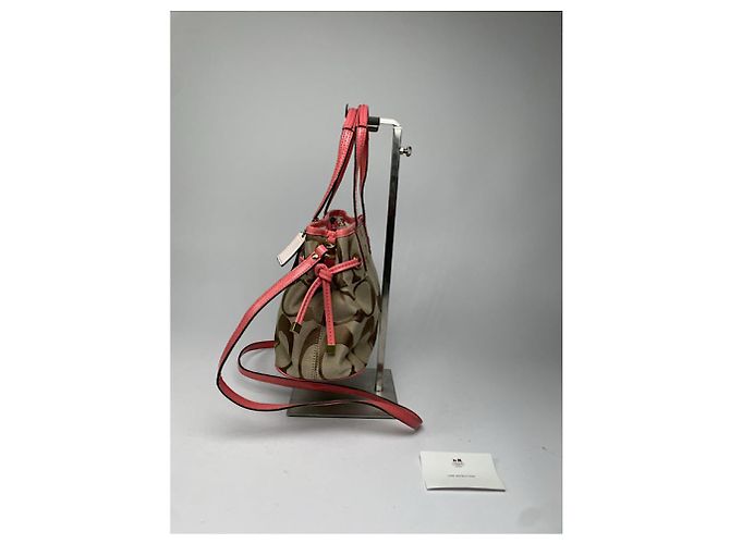 Borsa a mano in pelle marrone Sufflette Signature di Coach - vista 5