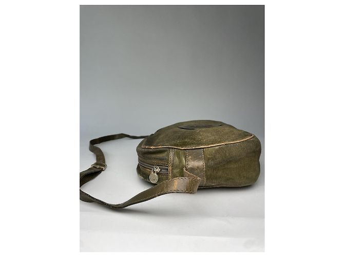 Borsa a mano in cotone verde Fendi Baguette - vista 5