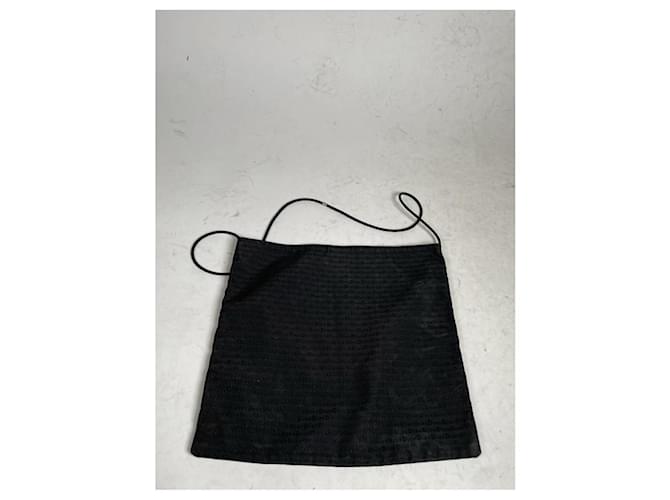 Borsa a mano in cotone nero Dior Saddle - vista 5