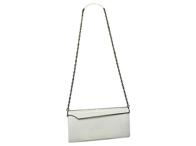 Autre Marque Nicht signierte weiße Lackleder-Handtasche - Ansicht 2