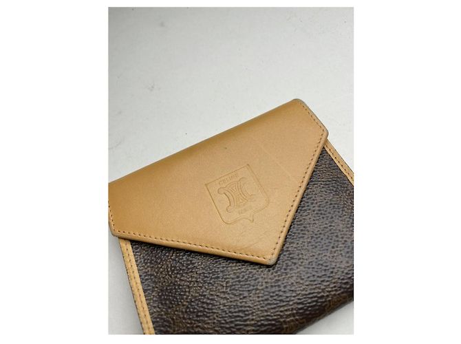 Céline Cartera de cuero marrón Celine Triomphe Castaño - vista 4