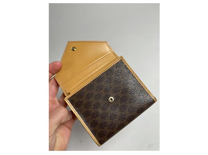 Céline Cartera de cuero marrón Celine Triomphe Castaño - vista 5