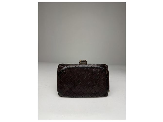 Billetera de cuero marrón Intrecciato de Bottega Veneta Castaño - vista 2
