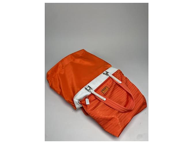 Prada Bibliothèque Orange Polyester Handtasche - Ansicht 4