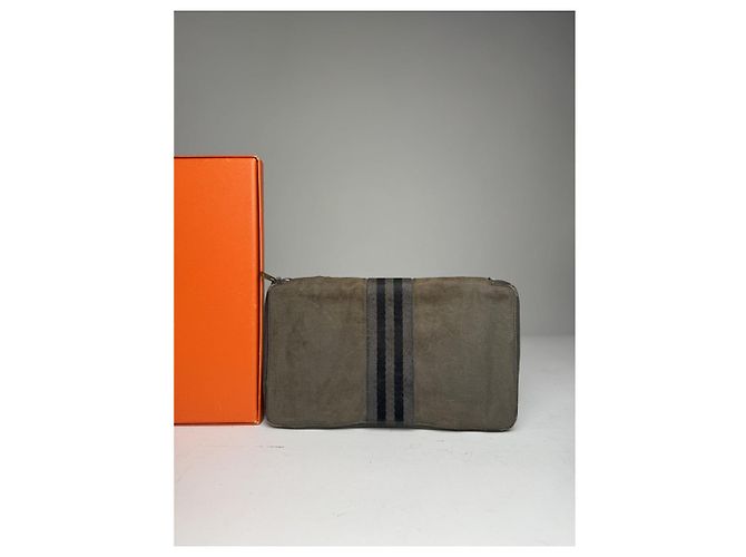 Portafoglio in cotone argento Hermès Toto - vista 2
