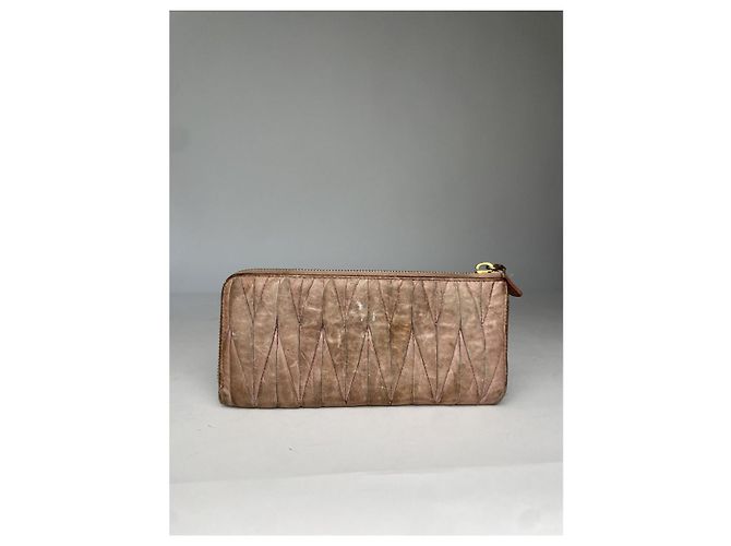 Cartera de cuero beige Miu Miu - vista 2