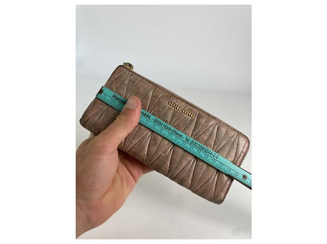 Cartera de cuero beige Miu Miu - vista 5