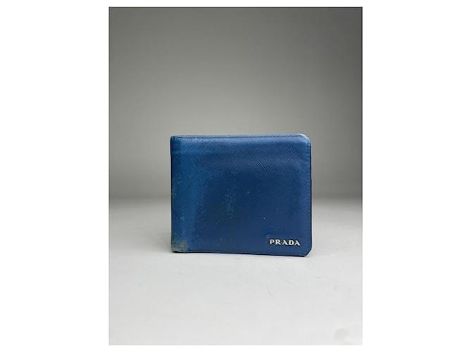 Borsa in pelle blu Prada - vista 2