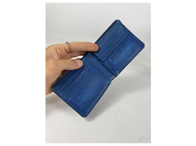 Borsa in pelle blu Prada - vista 4