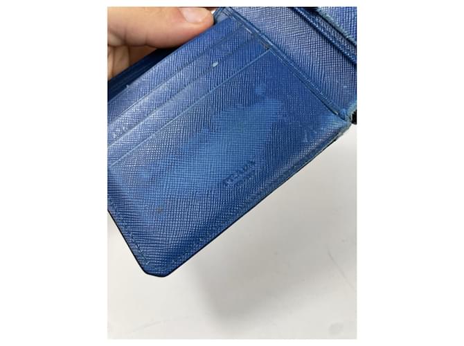 Borsa in pelle blu Prada - vista 5