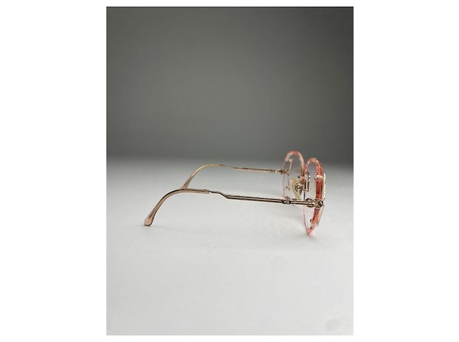 Lunettes de soleil en métal rose Yves Saint Laurent - vue 2
