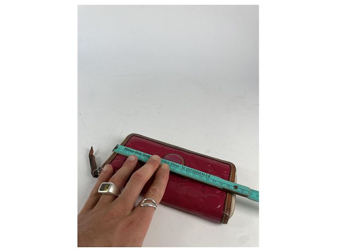 Cartera mini sierra de cuero patentado rojo de Coach Cartable Roja - vista 5