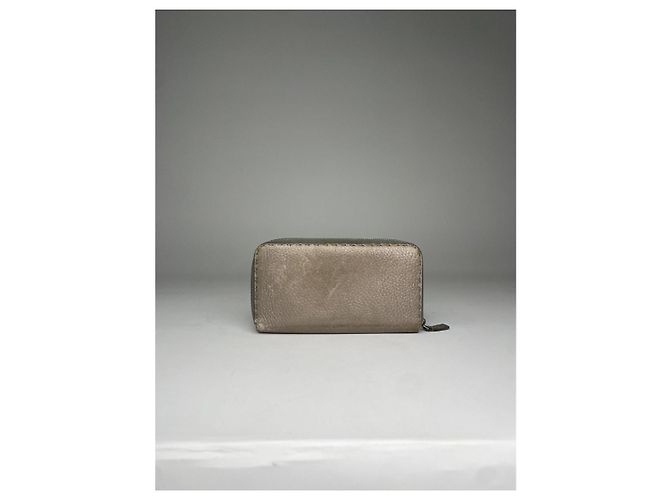 Fendi Silver Leather Wallet Silvery - view 2