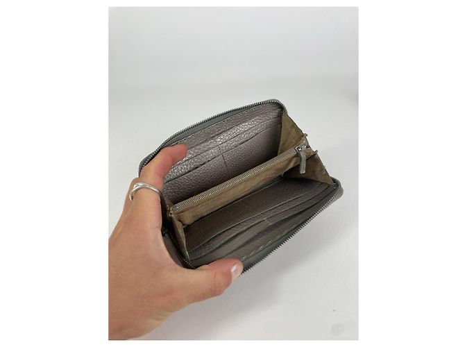 Fendi Silver Leather Wallet Silvery - view 3