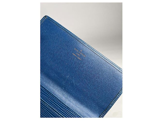 Borsa in pelle blu Louis Vuitton - vista 4