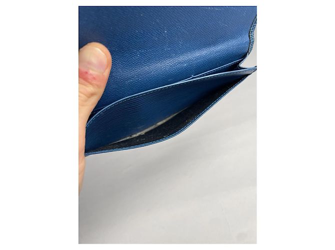 Borsa in pelle blu Louis Vuitton - vista 5