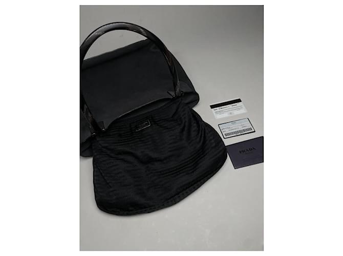 Borsa a mano in suede nero Prada Mirage - vista 3
