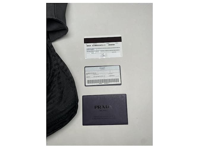 Borsa a mano in suede nero Prada Mirage - vista 4