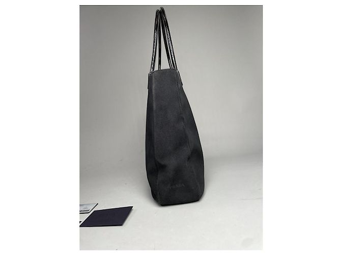 Borsa a mano in suede nero Prada Mirage - vista 5