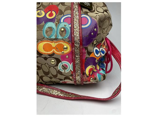 Coach Signature Sufflette mehrfarbige Baumwollhandtasche - Ansicht 4