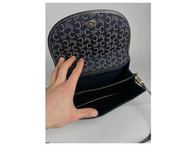 Céline Borsa in pelle blu navy Celine SAC 16 BESACE - vista 3