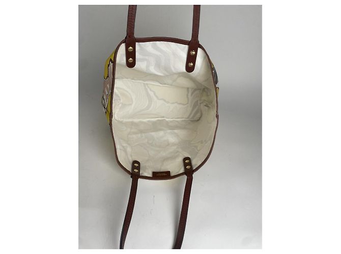 Borsa a mano in cotone giallo Emilio Pucci - vista 2