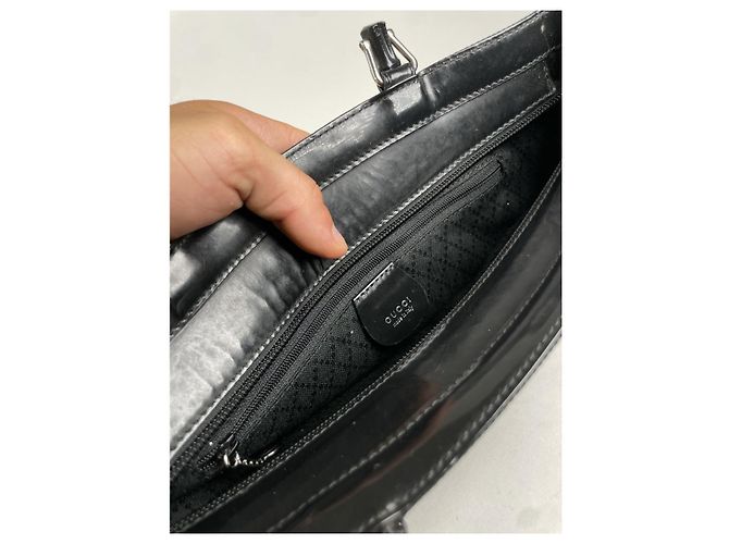 Gucci Diana Bamboo schwarze Polyester-Handtasche - Ansicht 3