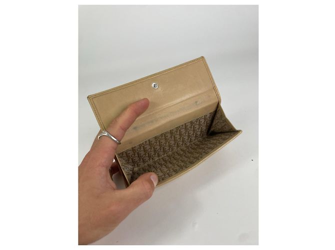 Billetera de algodón beige Dior Diorama - vista 3