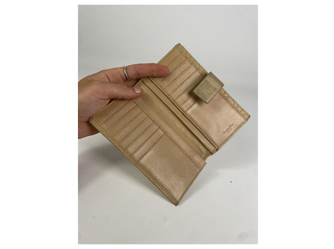 Billetera de algodón beige Dior Diorama - vista 4