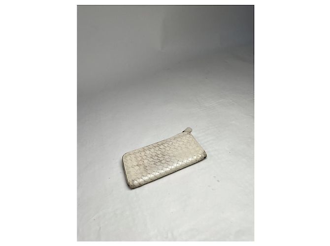 Billetera de cuero blanco Intrecciato de Bottega Veneta - vista 3
