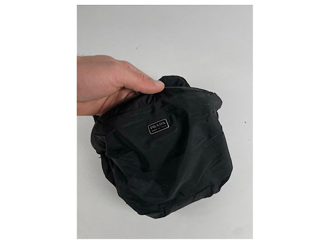 Clutch in poliestere nero Prada - vista 2