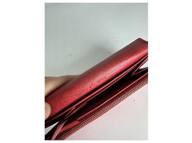 City Portafoglio in pelle rossa Balenciaga Rosso - vista 4