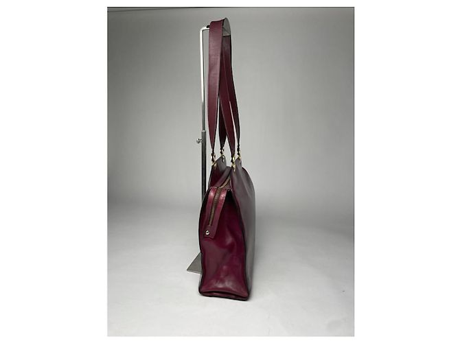 Céline Borsa Tab Celine in pelle verniciata bordeaux Bordò - vista 3
