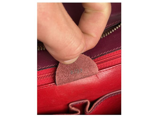 Céline Borsa Tab Celine in pelle verniciata bordeaux Bordò - vista 5