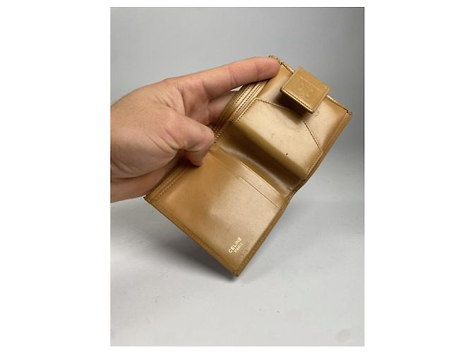 Céline Celine Triomphe Cartera de Cuero Marrón Castaño - vista 3
