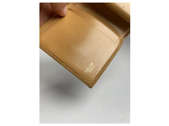 Céline Celine Triomphe Cartera de Cuero Marrón Castaño - vista 4