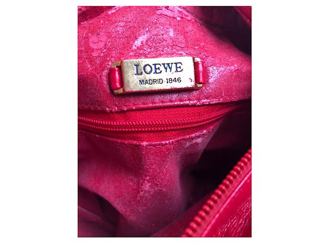 Borsa a mano in pelle rossa Flamenco Loewe Rosso - vista 3