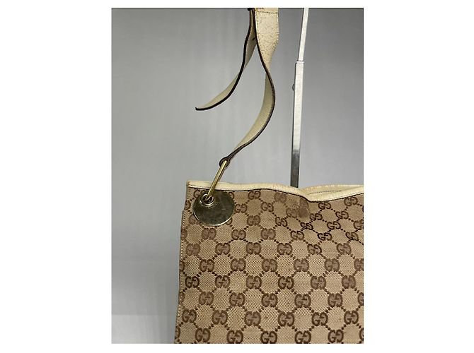 Gucci Jackie Vintage Beiger Baumwollhandtasche - Ansicht 5